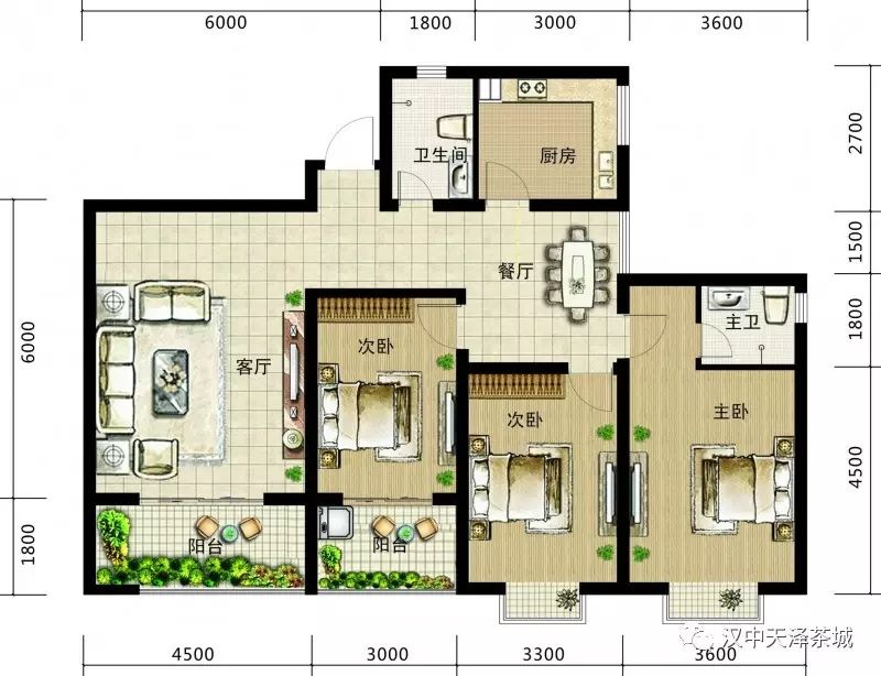 143㎡ 三室两厅两卫